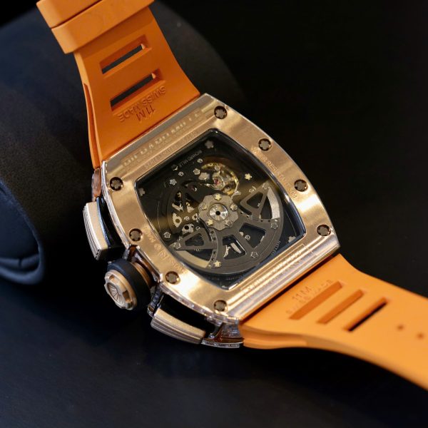 Richard Mille RM011 Replica 11 Watch Orange Rubber Strap 44mm (2)