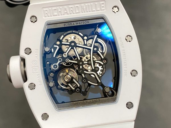 Richard Mille RM055 Best Replica Watch White Ceramic Rubber Strap ZF Factory 45mm (2)