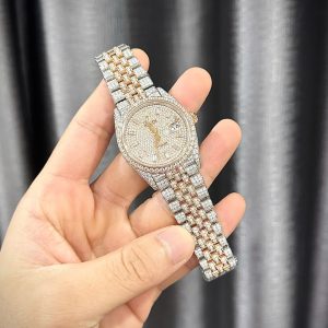 Rolex Best Replica Watch DateJust Custom Full Moissanite Diamonds 36mm (2)