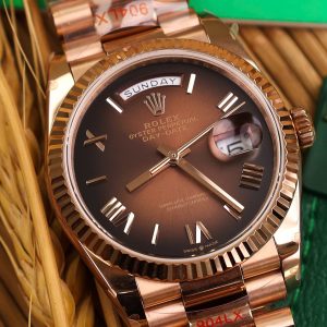 Rolex Best Replica Watch Day-Date 128235 Chocolate Dial Weight 158gram QF Factory 36mm (2)