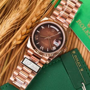 Rolex Best Replica Watch Day-Date 128235 Chocolate Dial Weight 158gram QF Factory 36mm (2)