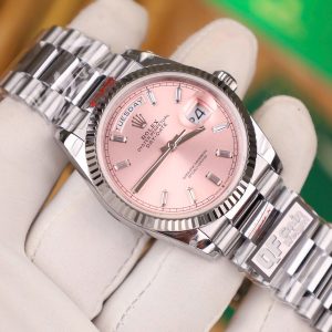 Rolex Best Replica Watch Day-Date 128236 Pink Dial Weight 158gram QF Factory 36mm (2)