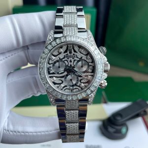 Rolex Cosmograph Daytona Eye Of The Tiger Replica Watch Custom Moissanite Diamonds Hong Kong 40mm (2)