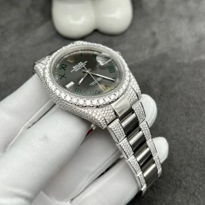 Rolex DateJust Customize Moissanite Diamonds Wimbledon Dial 41mm (1)