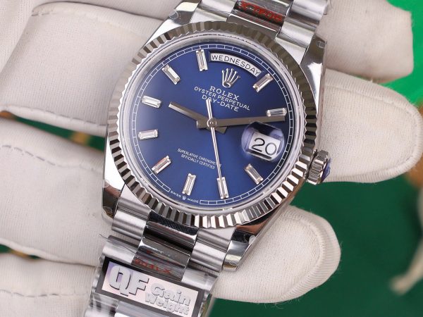 Rolex Day-Date 128236 Best Replica Watch Blue Dial Weight 158gram QF Factory 36mm (2)