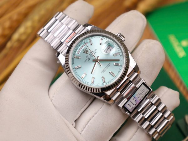 Rolex Day-Date 128236 Replica Watch Ice Blue Dial Weight 158gram QF Factory 36mm (2)