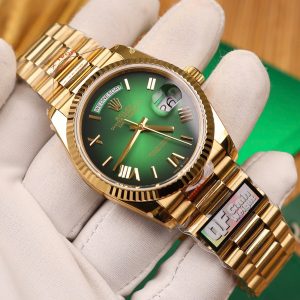 Rolex Day-Date 128238 Best Replica Watch Green Dial Weight 158gram QF Factory 36mm (2)