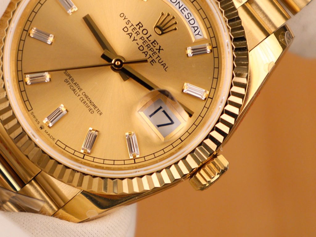 Rolex Day-Date 128238 Best Replica Watch Yellow Dial Weight 158gram QF Factory 36mm (2)