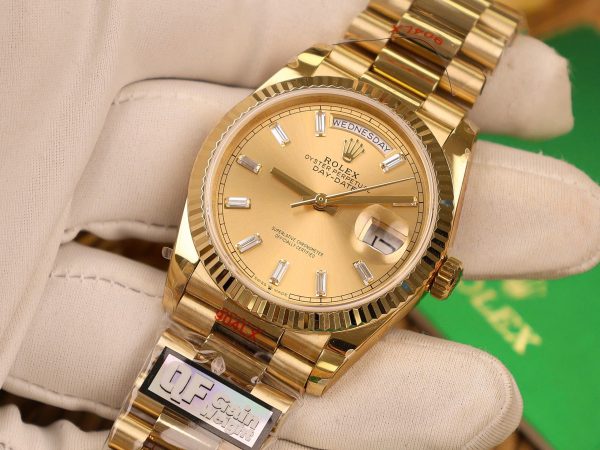 Rolex Day-Date 128238 Best Replica Watch Yellow Dial Weight 158gram QF Factory 36mm (2)