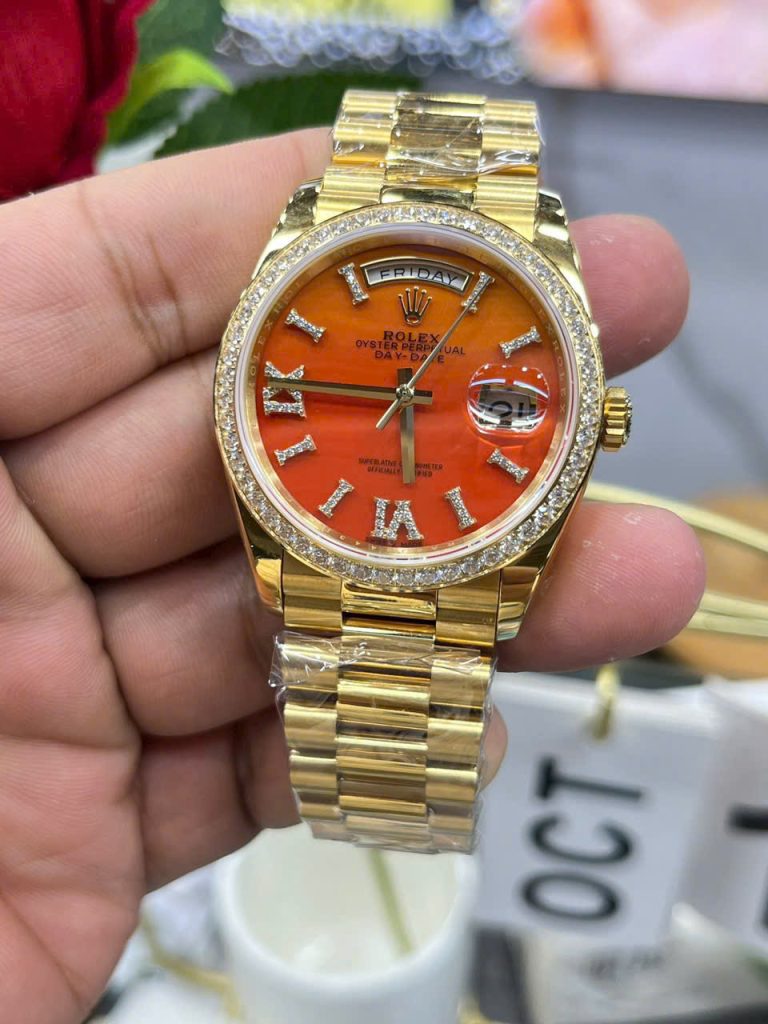 Rolex Day-Date 128398TBR Carnelian Dial RA Factory Best Replica 36mm (1)