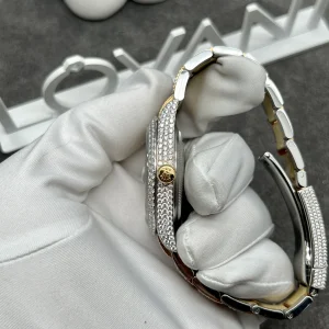 Rolex Iced Out Full Moissanite Diamonds DateJust Demi Gold 41mm (1)