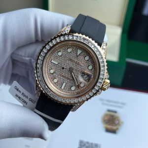 Rolex Yacht-Master Best Replica Watch Gold Wrapped + Moissanite Diamonds Custom 40mm (2)