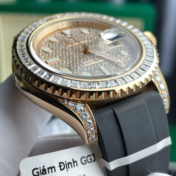 Rolex Yacht-Master Best Replica Watch Gold Wrapped + Moissanite Diamonds Custom 40mm (2)