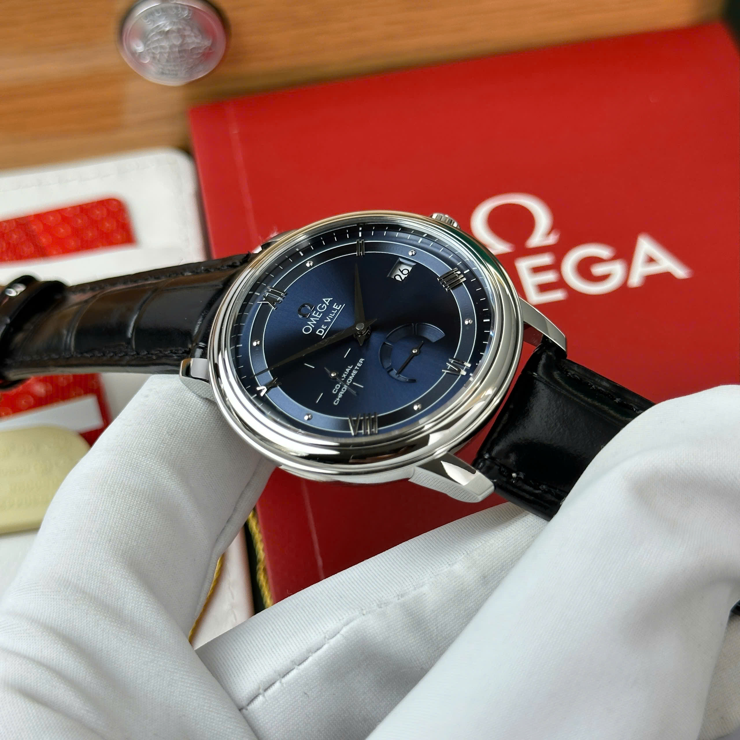 Omega De Ville Prestige Power Reserve Replica 11 Watch Blue Dial Leather Strap 39 (4) Omega De Ville Prestige Power Reserve Replica 11 Watch Blue Dial Leather Strap 39 (2)