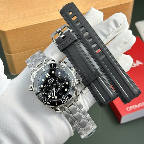 Omega Seamaster Diver 300M Chronograph Replica 1 1 Watch Black Dial N1 Factory 44mm (2)