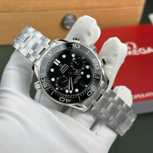 Omega Seamaster Diver 300M Chronograph Replica 1 1 Watch Black Dial N1 Factory 44mm (2)