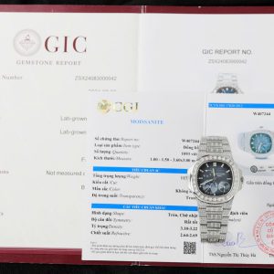 Patek Philippe Nautilus 5724 Replica Watch Custom Moissanite Diamonds Baguette PPF 40mm (2)