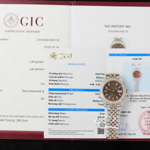 Rolex DateJust Replica Watch Dial Chocolate Custom Gold Wrapped + Moissanite Diamonds 41mm (1)