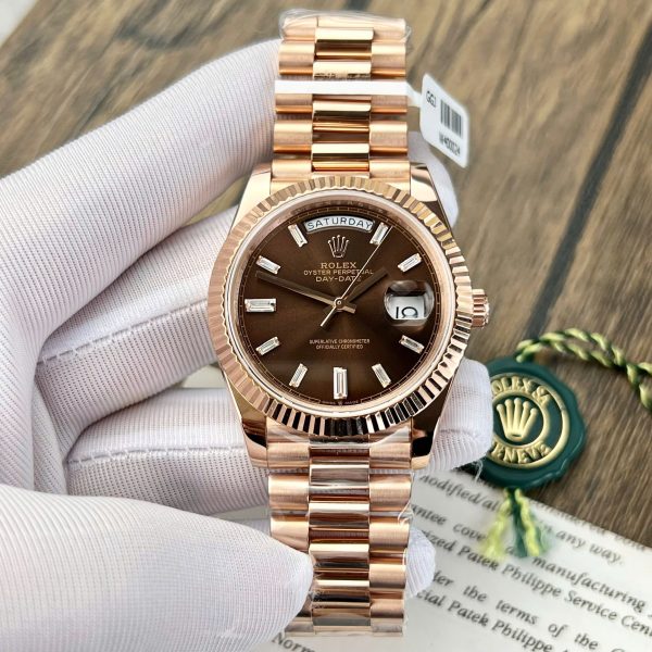 Rolex Day-Date 228235 Replica Watch Dial Chocolate Gold Wrapped Weight 185 Grams QF 40mm (2)