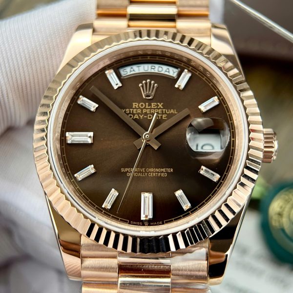 Rolex Day-Date 228235 Replica Watch Dial Chocolate Gold Wrapped Weight 185 Grams QF 40mm (2)