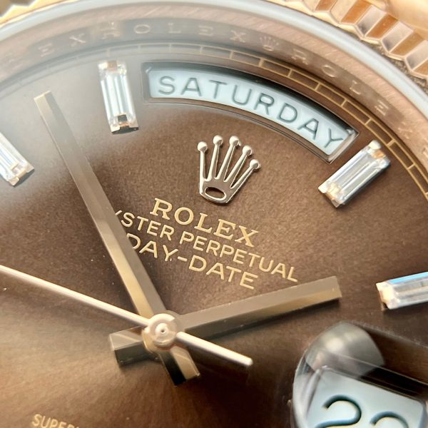 Rolex Day-Date 228235 Replica Watch Dial Chocolate Gold Wrapped Weight 185 Grams QF 40mm (2)