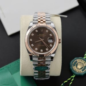 Rolex DateJust 126331 Dial Chocolate Replica Watch Gold Wrapped Clean Factory 41mm (2)