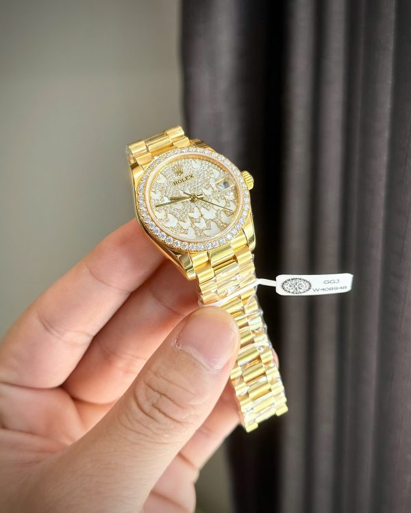 Rolex DateJust 278278 Dial Butterfly Replica Watch Gold Wrapped + Moissanite Diamonds 31mm (2)