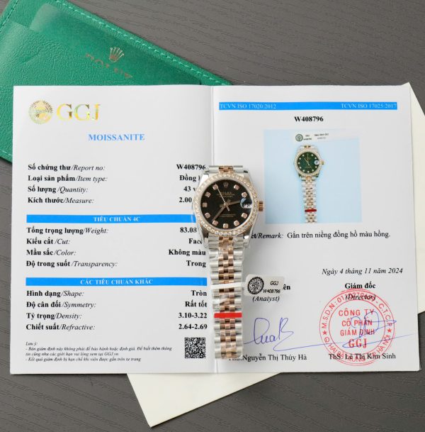 Rolex DateJust Replica 11 Watch Black Dial Custom Moissanite Diamonds 31mm (2)