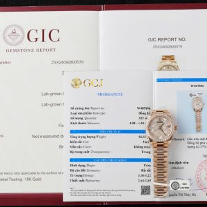 Rolex DateJust Womens Replica Watch Gold Wrapped + Moissanite Diamond Custom Hong Kong 31mm (2)