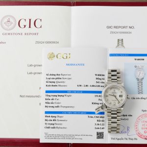 Rolex Day-Date Mother Of Pearl Dial Replica Watch Moissanite Diamonds Custom 36mm (2)