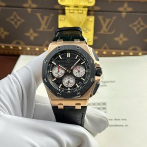 Audemars Piguet Royal Oak Offshore Chronograph 26420 Rose Gold Replica Watches Black Dial APP Factory 43mm (2)