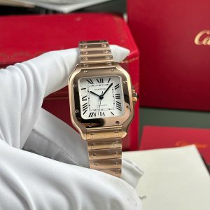 Cartier Santos Replica 11 Watch Womens Dial White BV Factory 35 (2)