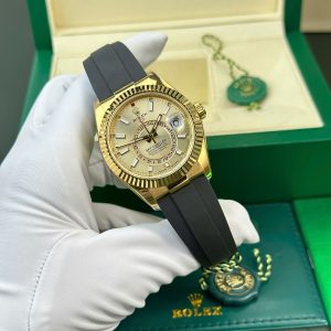 Rolex Sky-Dweller 326238 Yellow Dial Replica Watch Weight 190 Gram ZF Factory 42mm (1)