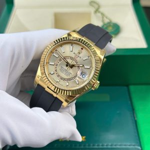 Rolex Sky-Dweller 326238 Yellow Dial Replica Watch Weight 190 Gram ZF Factory 42mm (1)