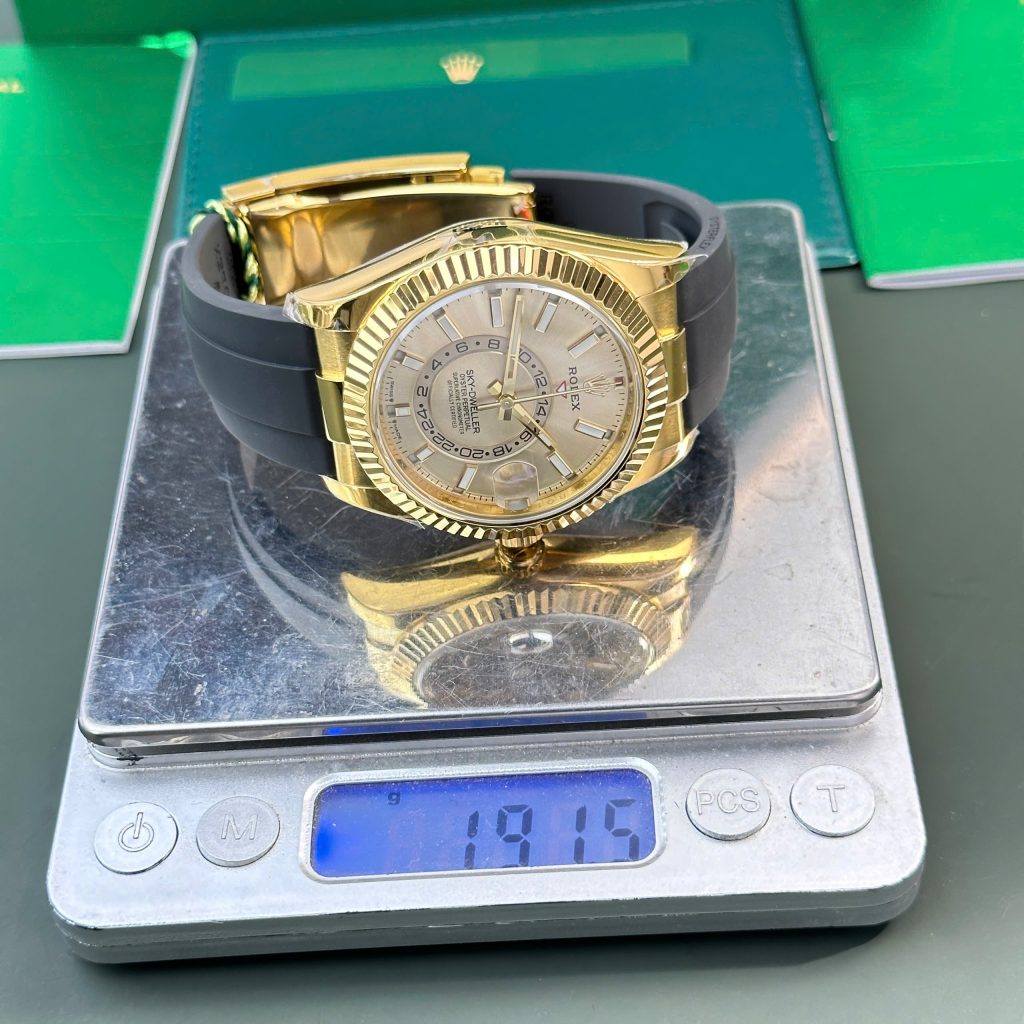 Rolex Sky-Dweller 326238 Yellow Dial Replica Watch Weight 190 Gram ZF Factory 42mm (8)