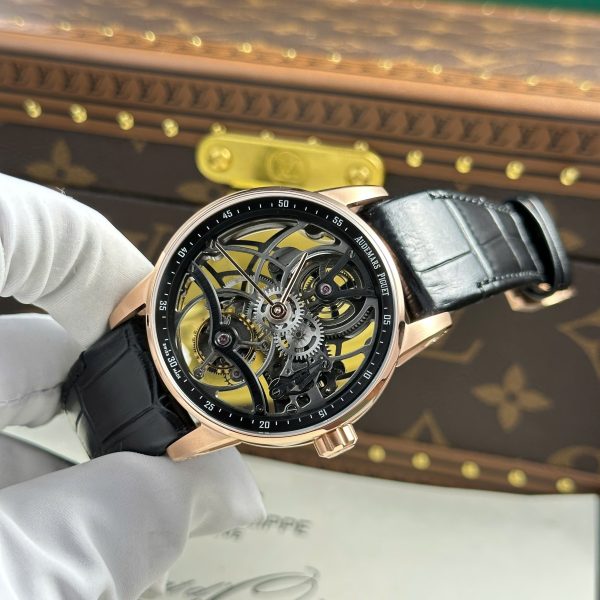 Audemars Piguet 26600 Tourbillon Openworked Replica 11 Watch Black Leather Strap 41mm (2)