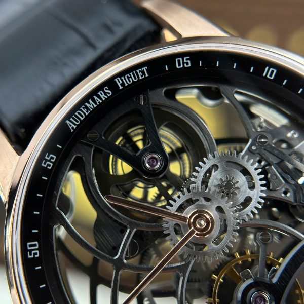 Audemars Piguet 26600 Tourbillon Openworked Replica 11 Watch Black Leather Strap 41mm (2)