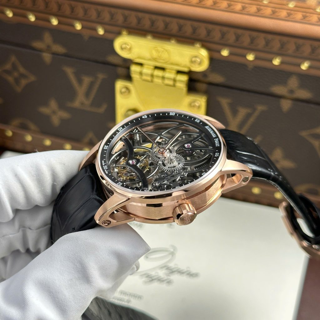 Audemars Piguet 26600 Tourbillon Openworked Replica 11 Watch Black Leather Strap 41mm (2)