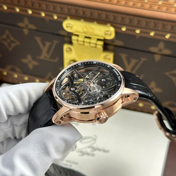 Audemars Piguet 26600 Tourbillon Openworked Replica 11 Watch Black Leather Strap 41mm (2)