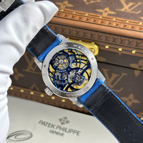 Audemars Piguet 26600 Tourbillon Openworked Replica 11 Watches Blue 41mm (2)