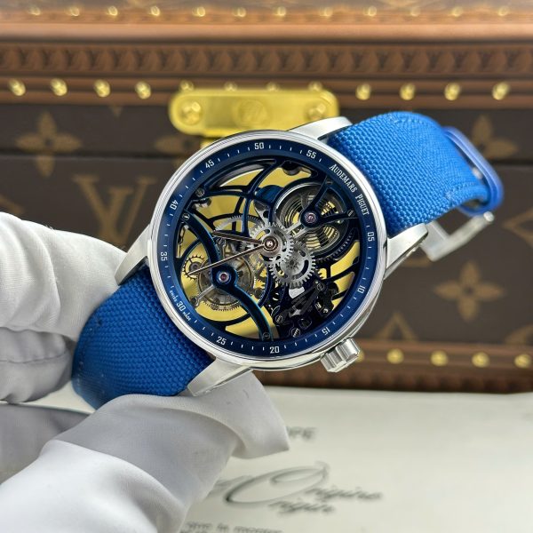 Audemars Piguet 26600 Tourbillon Openworked Replica 11 Watches Blue 41mm (2)