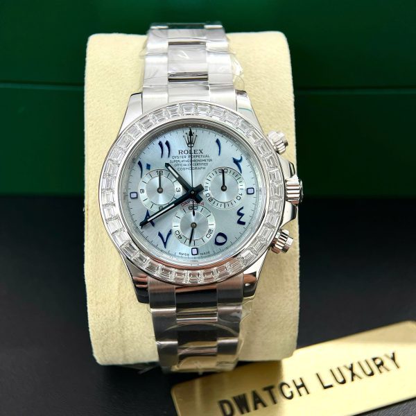 Rolex Cosmograph Daytona Best Replica Watch Custom 18K Solid White Gold + Natural Diamonds 40mm (11)