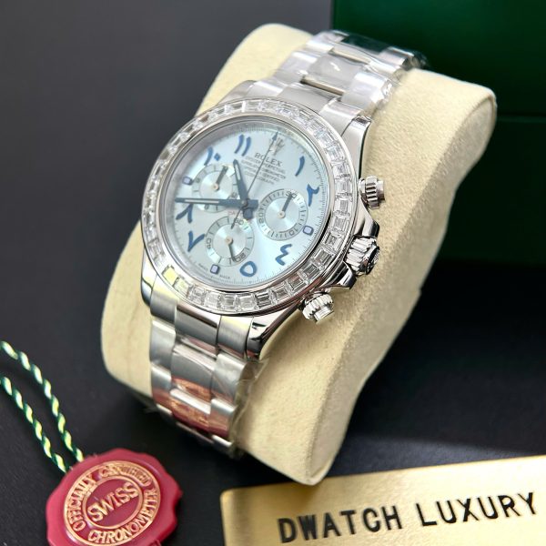 Rolex Cosmograph Daytona Best Replica Watch Custom 18K Solid White Gold + Natural Diamonds 40mm (11)