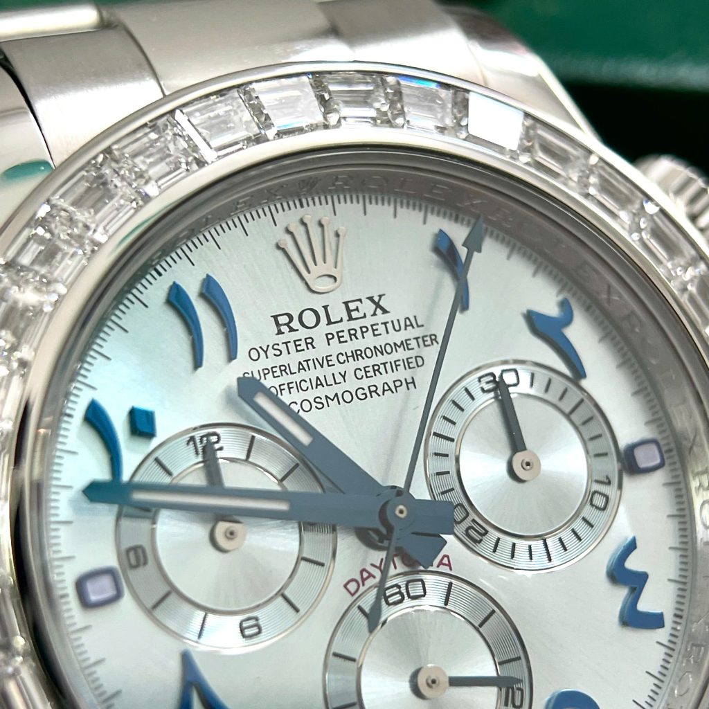 Rolex Cosmograph Daytona Best Replica Watch Custom 18K Solid White Gold + Natural Diamonds 40mm (2)