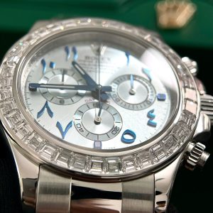 Rolex Cosmograph Daytona Best Replica Watch Custom 18K Solid White Gold + Natural Diamonds 40mm (2)