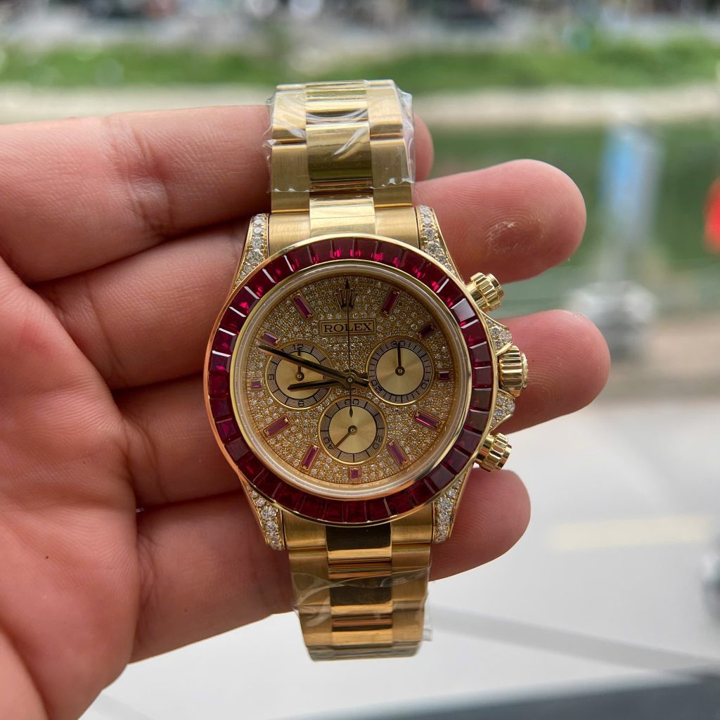 Rolex Daytona 126598TRU Replica Watch Custom Solid Gold 18K + Ruby + Natural Diamonds 40mm (1)