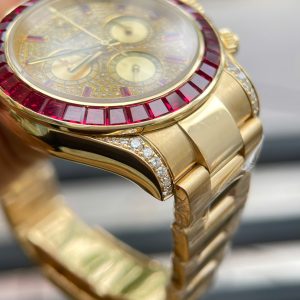 Rolex Daytona 126598TRU Replica Watch Custom Solid Gold 18K + Ruby + Natural Diamonds 40mm (1)