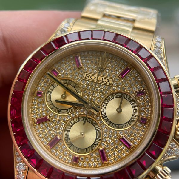 Rolex Daytona 126598TRU Replica Watch Custom Solid Gold 18K + Ruby + Natural Diamonds 40mm (1)